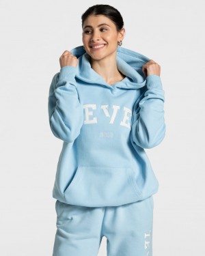 Teveo College Oversized Hoodie Blau | ERCASD-759