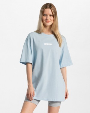 Teveo Iconic Oversized T-Shirt Blau | HEBVKT-235