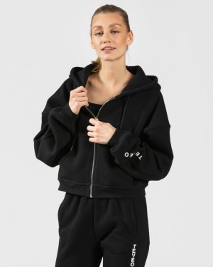 Teveo Sassy Zip Hoodie Schwarz | AJBEHW-182