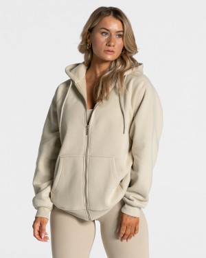 Teveo Statement Oversized Jackets Sand | NOKMJA-430