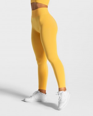 Teveo Statement Scrunch Leggings Gelb | DFVWHC-203