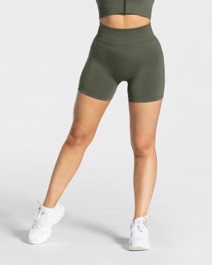 Teveo Statement Scrunch Shorts Khaki | KFRVUL-342