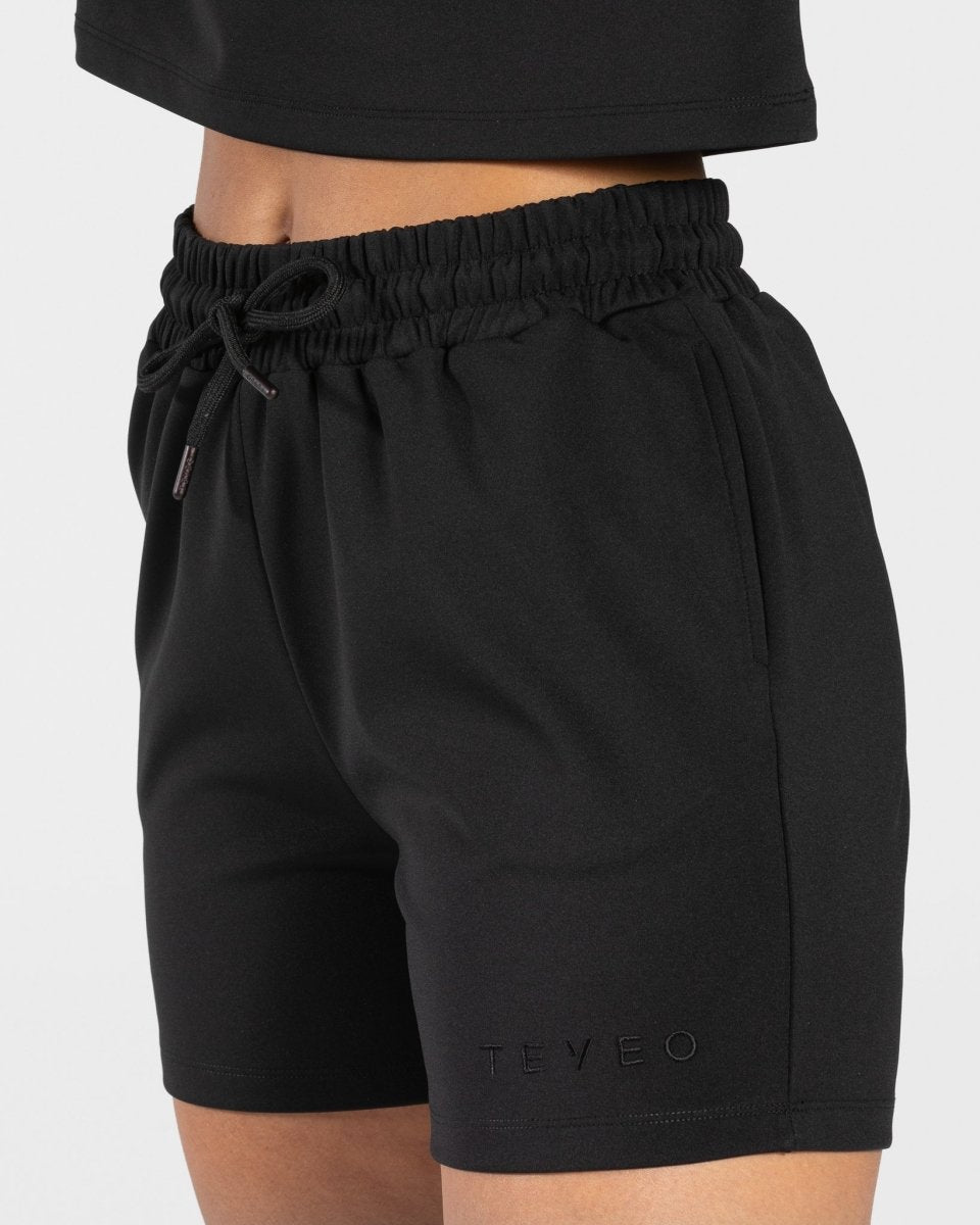 Teveo Charming Oversized Shorts Schwarz | LJGTPZ-214