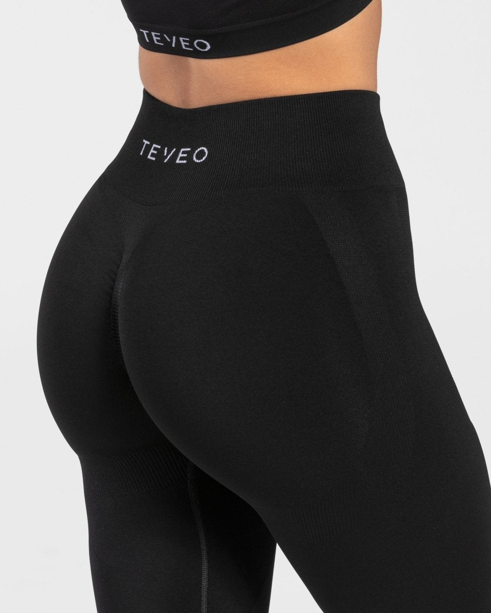 Teveo Charming Scrunch Leggings Schwarz | NMDVQB-023