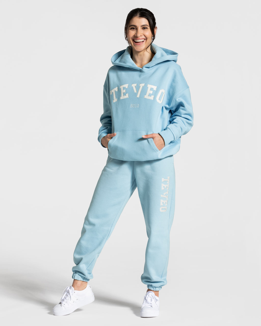 Teveo College Oversized Hoodie Blau | ERCASD-759