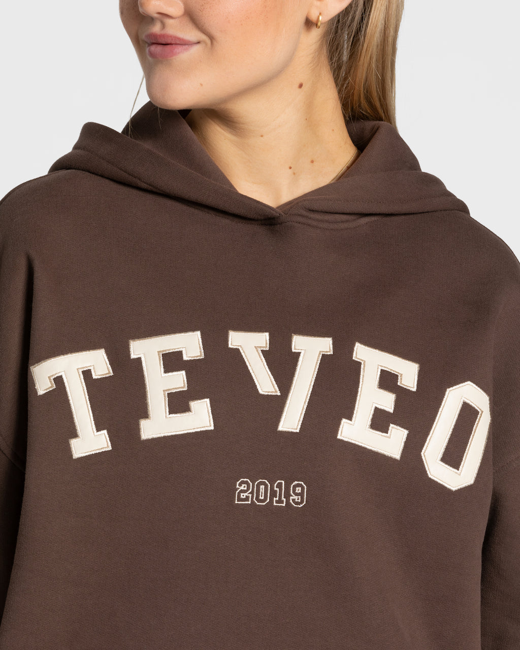 Teveo College Oversized Hoodie Dunkelbraun | GNUJMQ-750