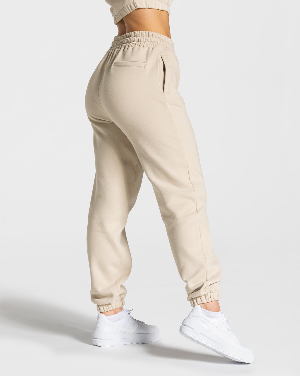 Teveo College Oversized Jogger Beige | DQESMO-017