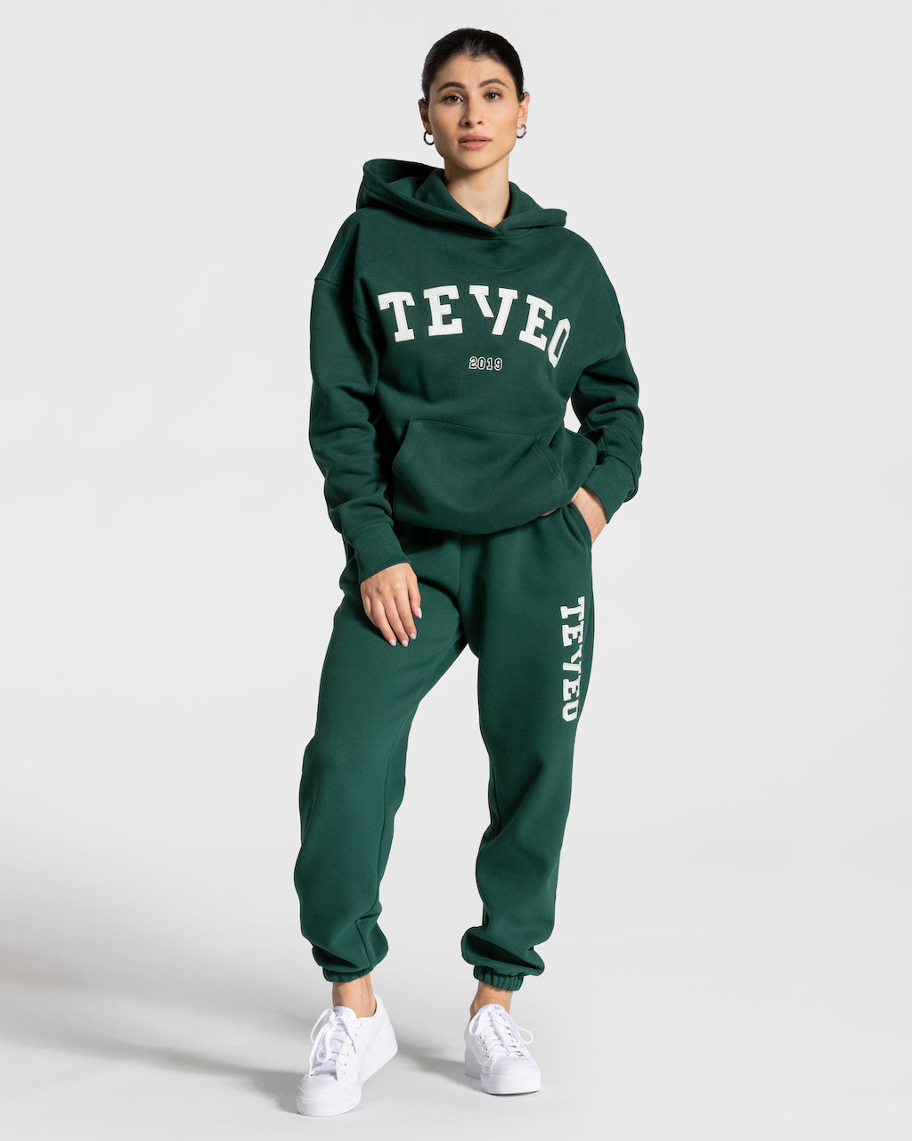 Teveo College Oversized Jogger Dunkelgrün | GEDNVT-743