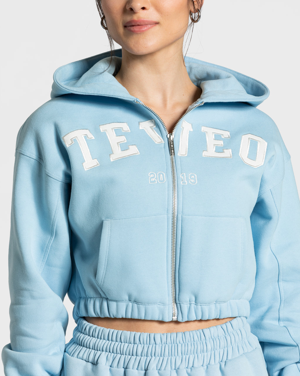 Teveo College Zip Hoodie Blau | TYHRJC-025