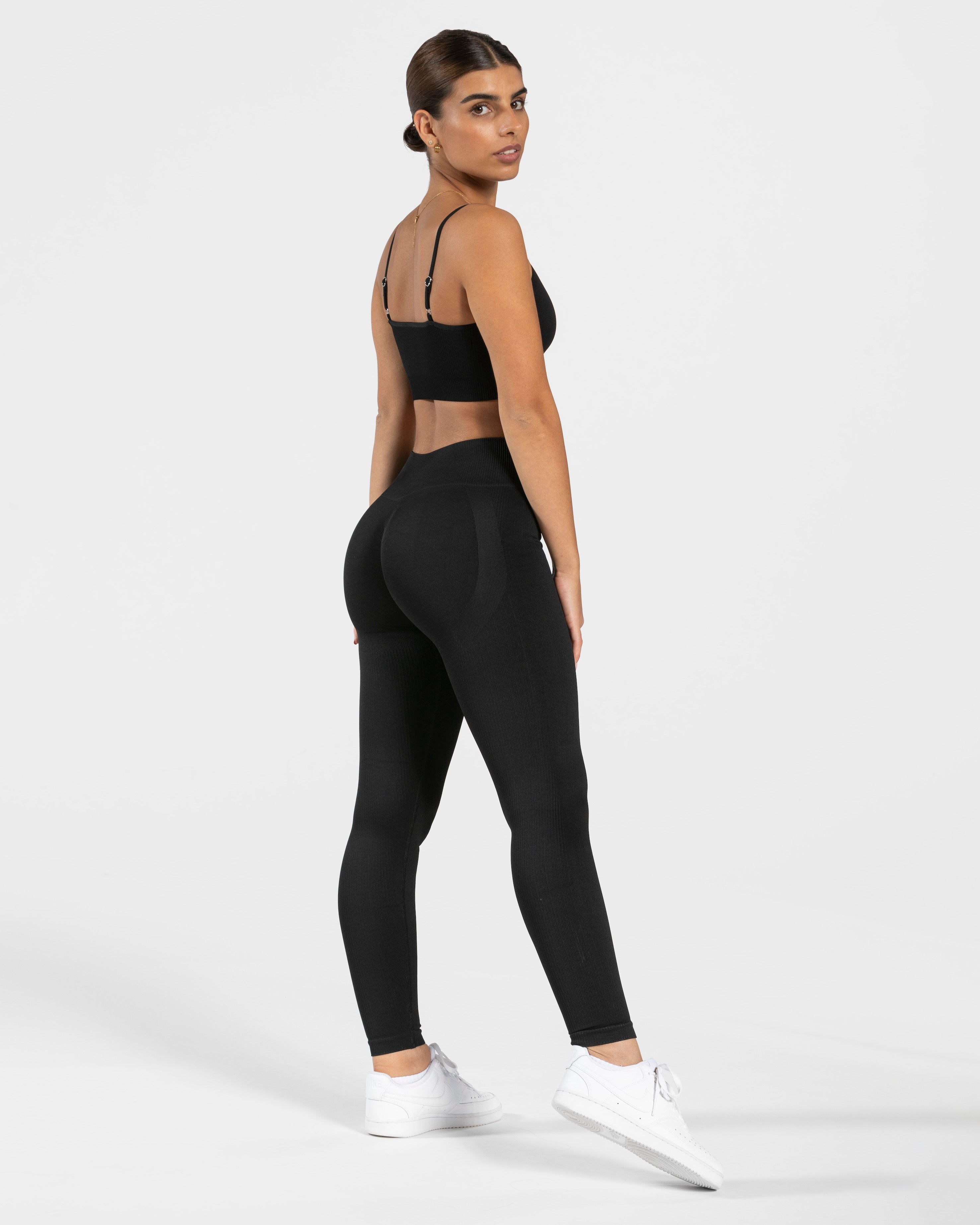 Teveo Elegant Scrunch Leggings Schwarz | VCFXYZ-706