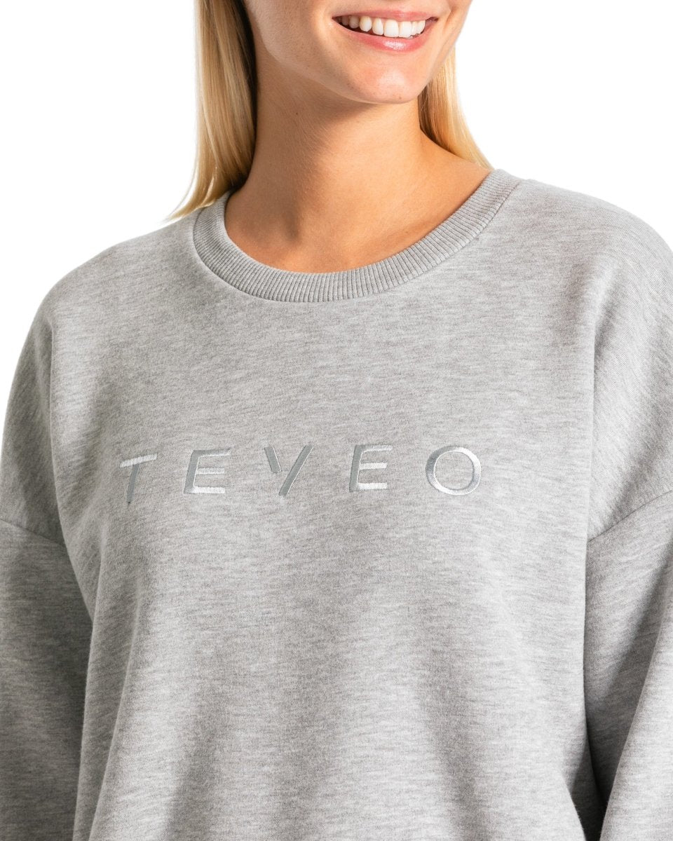 Teveo Iconic Oversized Sweater Gray | CGWETH-596