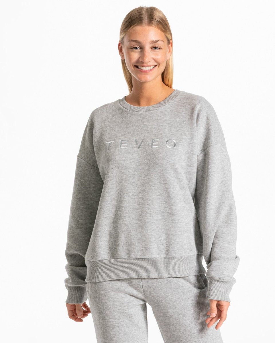 Teveo Iconic Oversized Sweater Gray | CGWETH-596