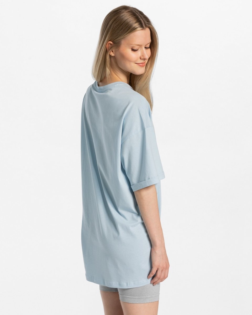 Teveo Iconic Oversized T-Shirt Blau | HEBVKT-235