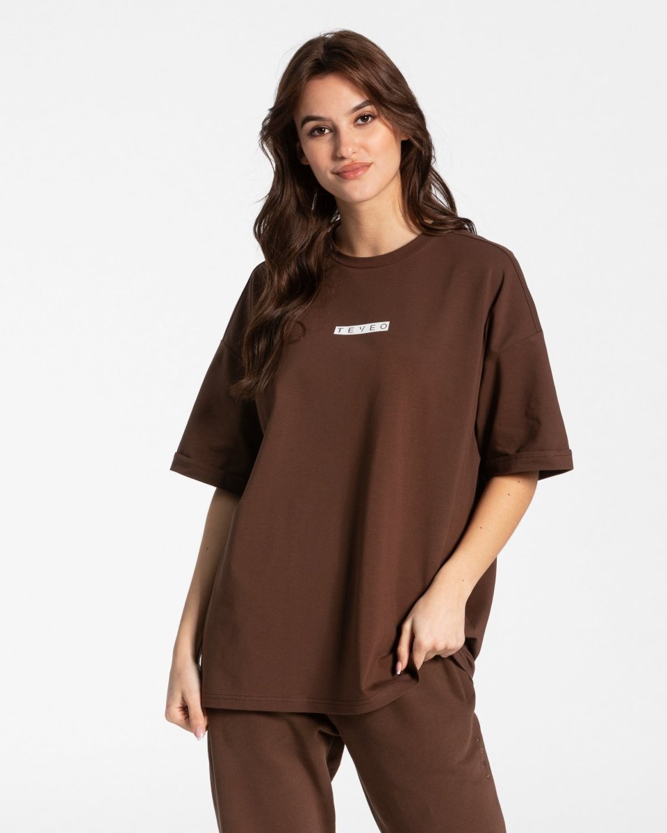 Teveo Iconic Oversized T-Shirt Braun | XUNCLD-482