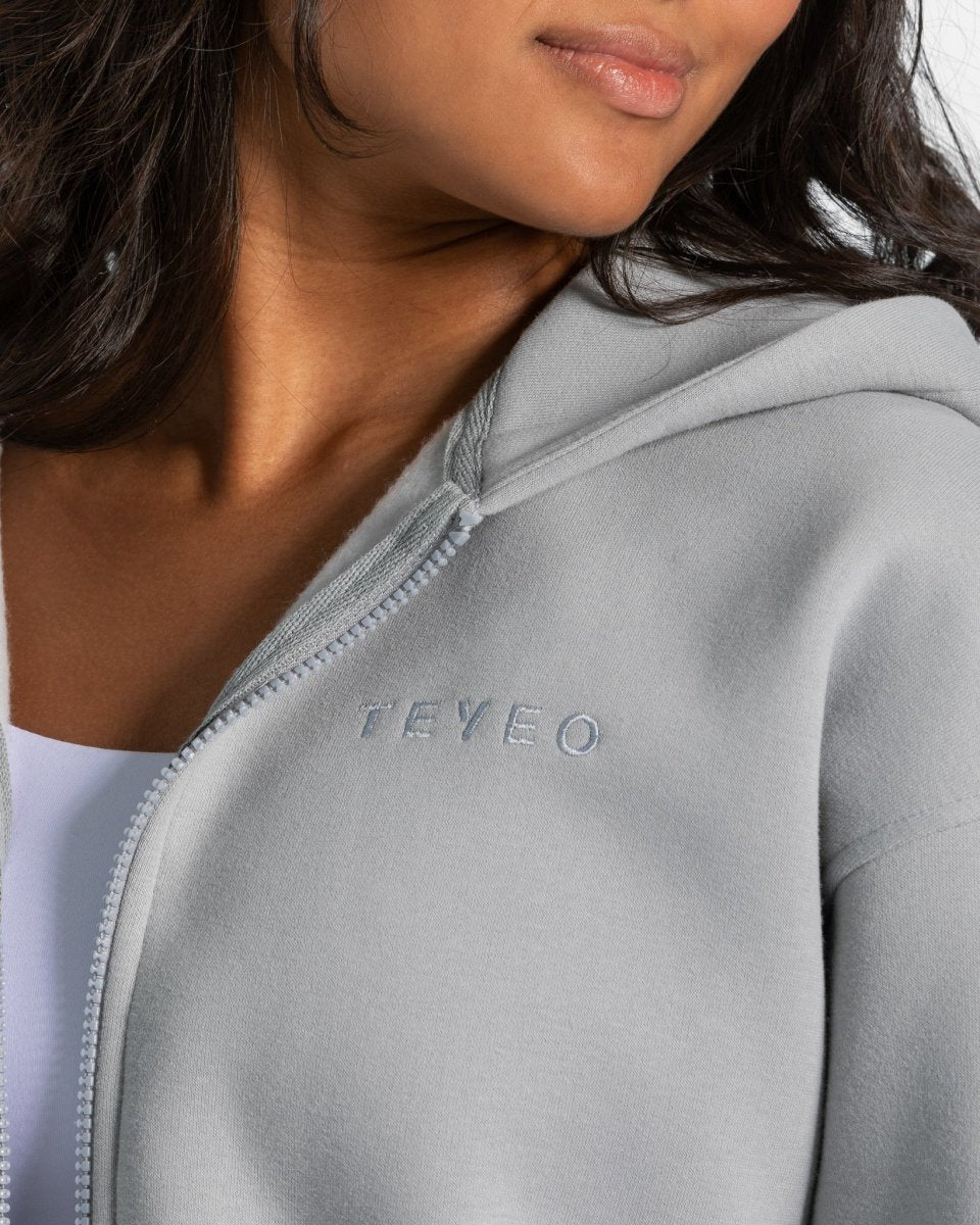 Teveo Iconic Oversized Zip Hoodie Blau | KNFLVB-314