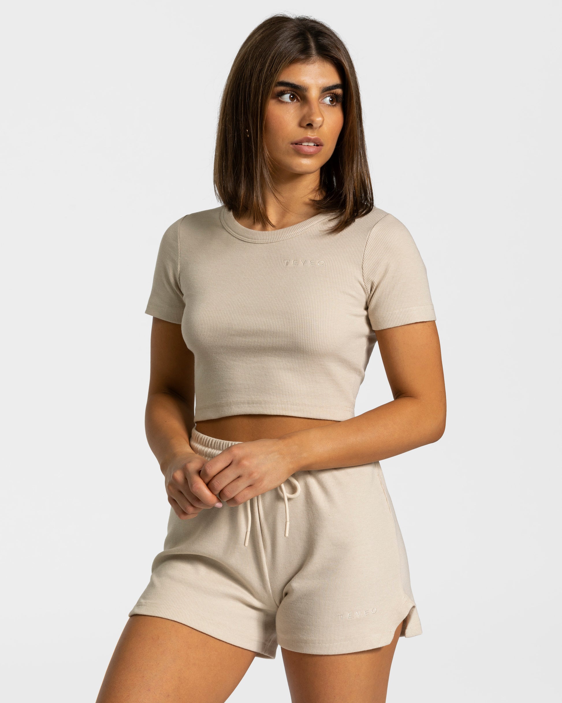 Teveo Lounge T-Shirt Beige | VEILRF-709