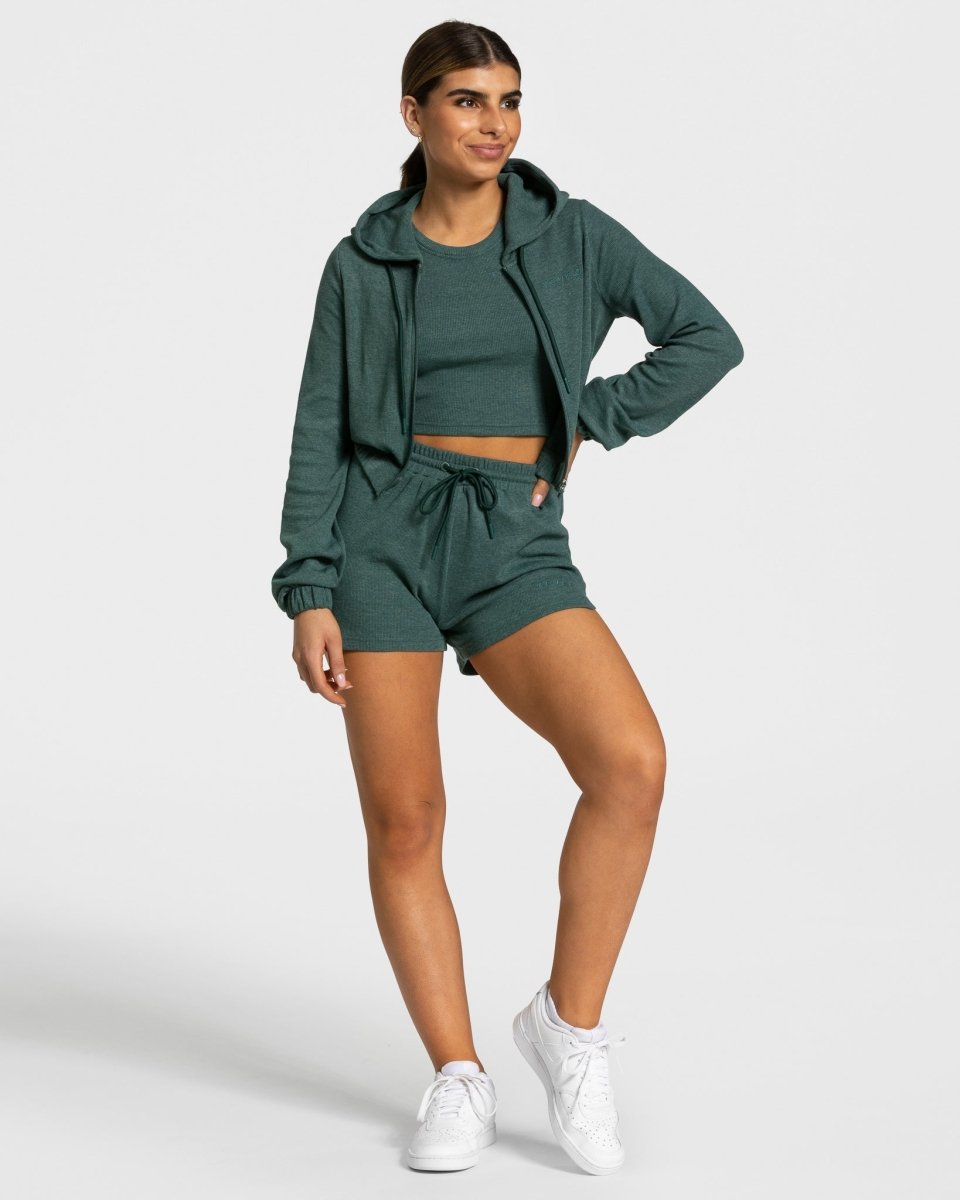 Teveo Lounge Zip Hoodie Dunkelgrün | KDEMHL-264