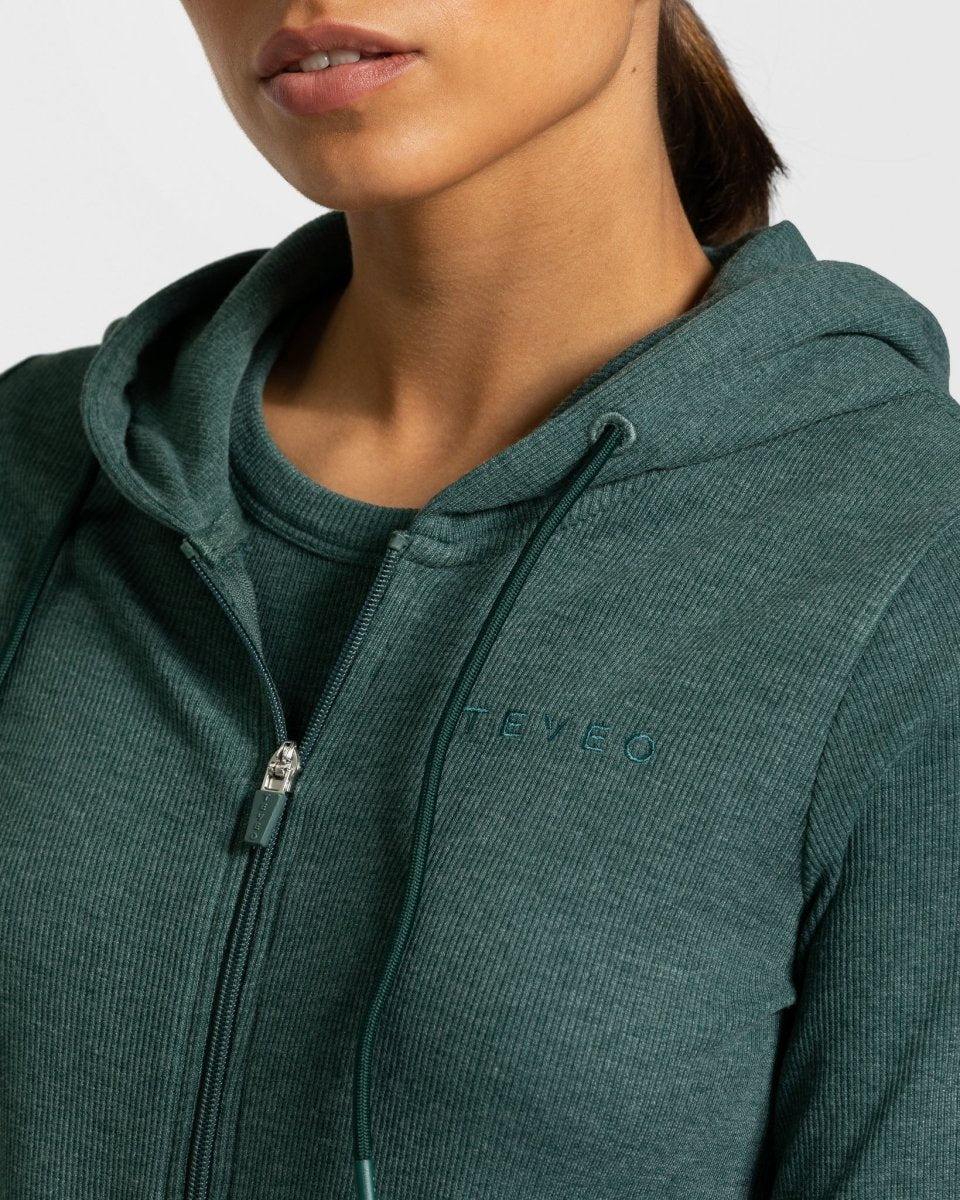 Teveo Lounge Zip Hoodie Dunkelgrün | KDEMHL-264