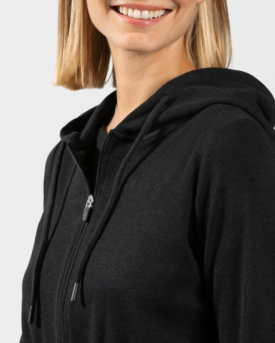 Teveo Lounge Zip Hoodie Schwarz | XBQUIS-740