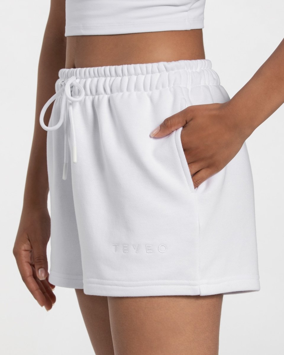 Teveo Oversized Shorts Weiß | KAXDCG-412