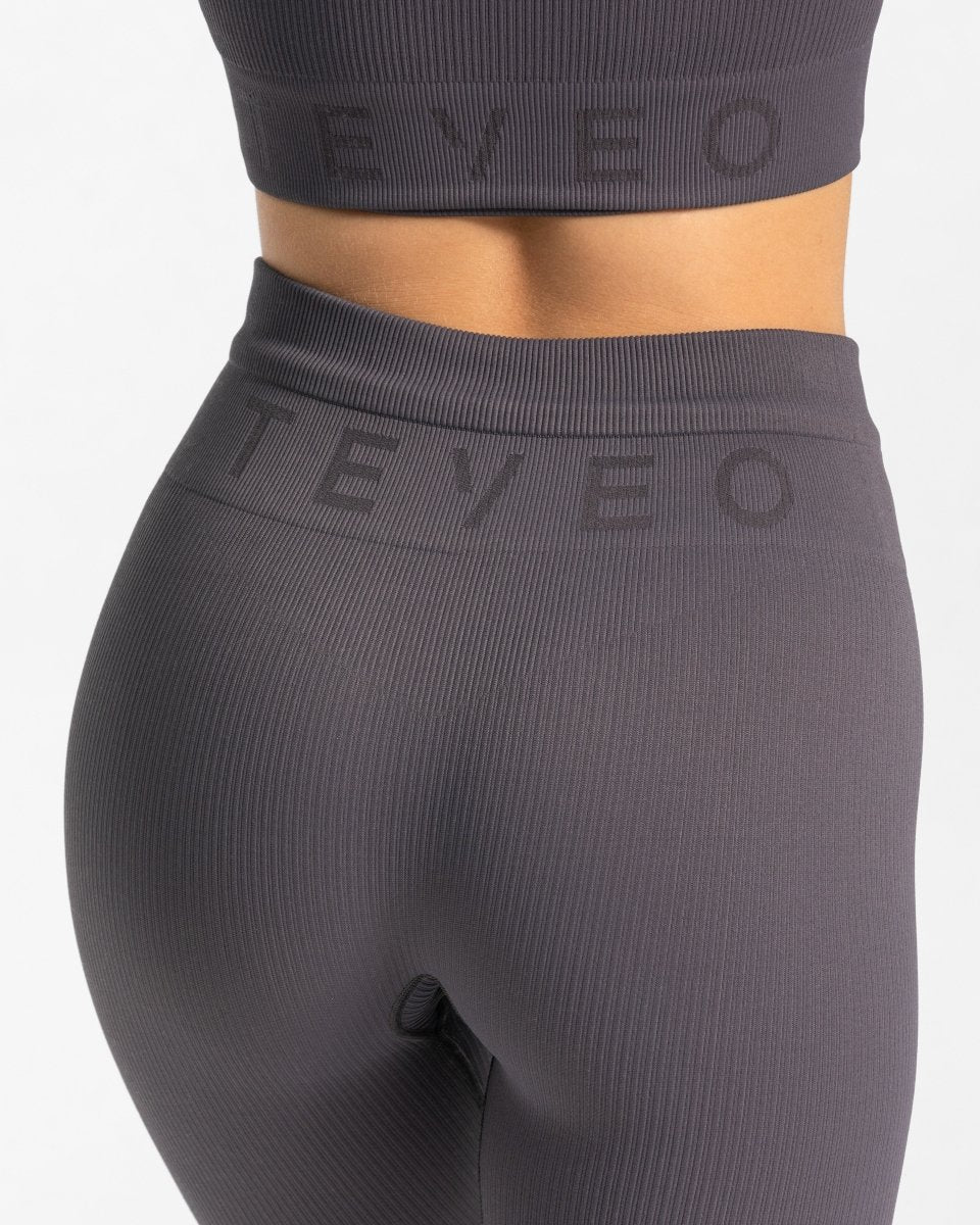 Teveo Ribbed Leggings Gray | CKUMWO-085