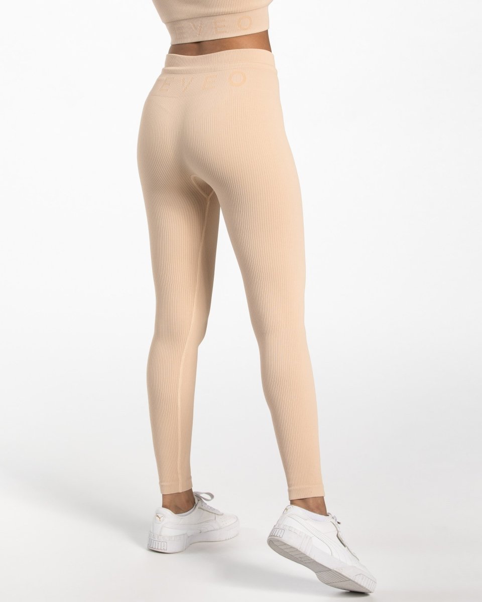 Teveo Ribbed Leggings Nude | MZTPKR-387