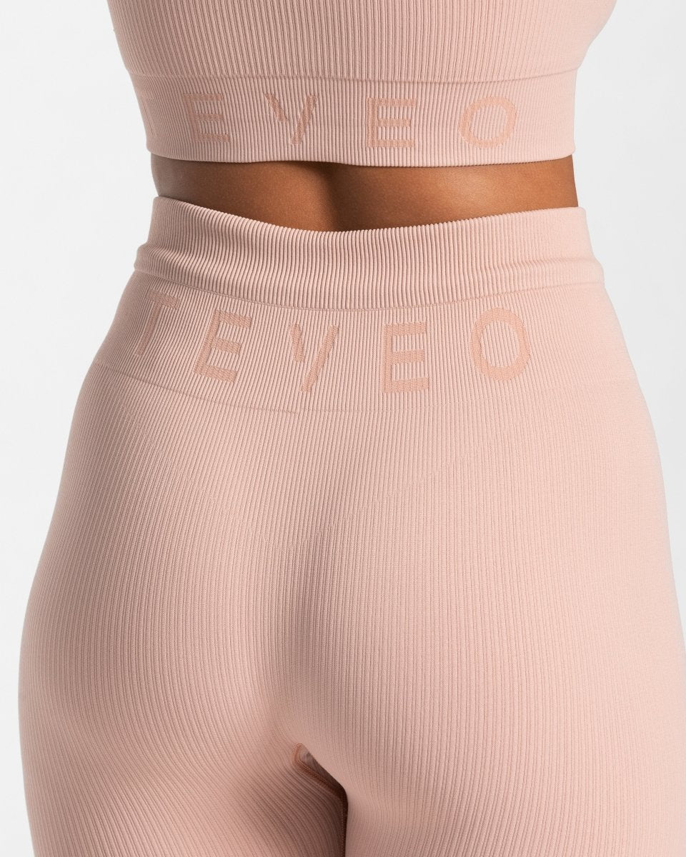 Teveo Ribbed Leggings Rosa | SGNIBJ-794