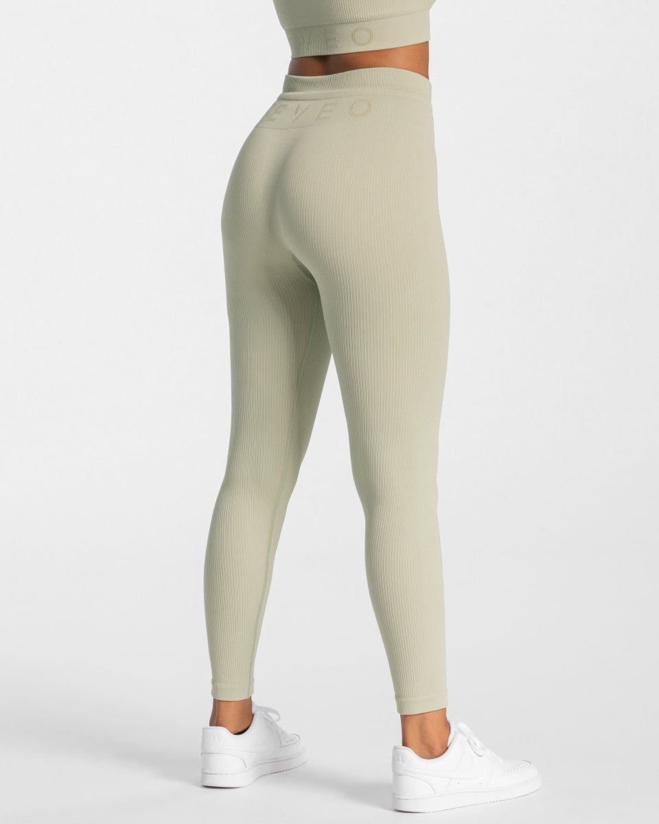 Teveo Ribbed Leggings Salbei | KSFETY-056