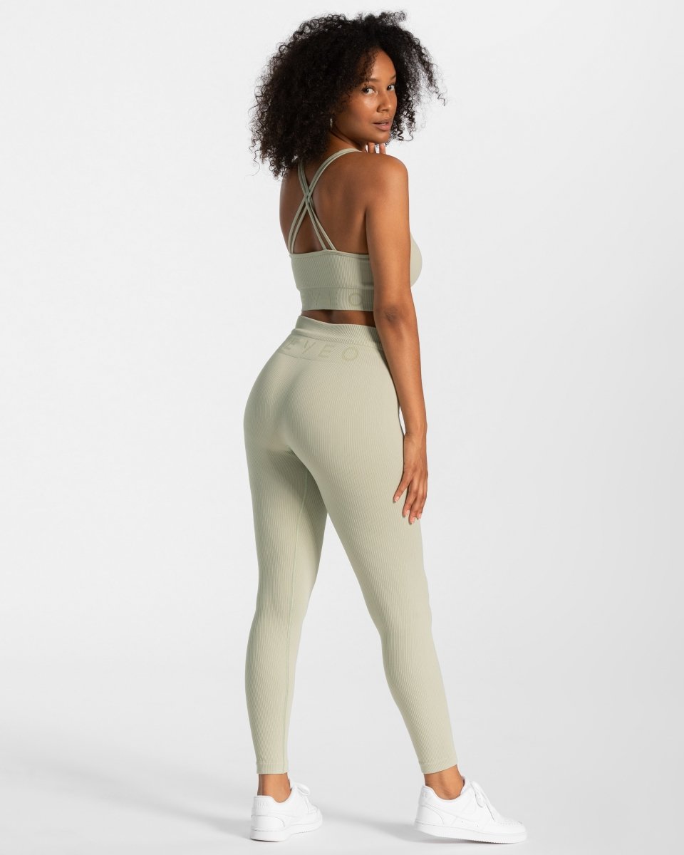 Teveo Ribbed Leggings Salbei | KSFETY-056