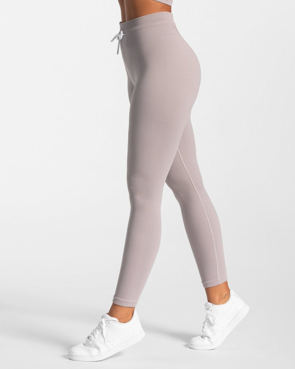 Teveo Ribbed Leggings Stone | UBWEVT-380