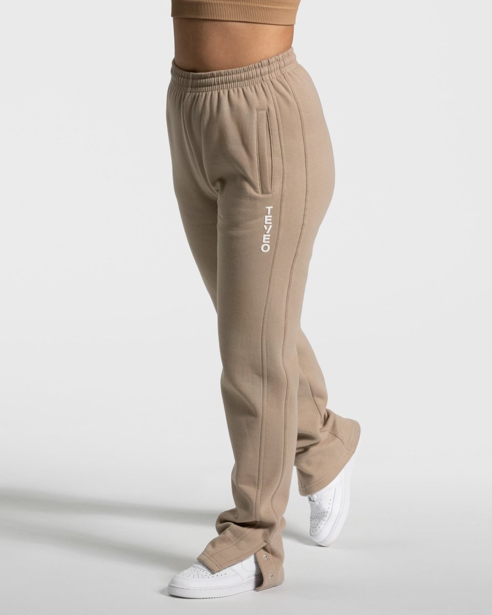 Teveo Sassy Slit Jogger Beige | PLDAYZ-970