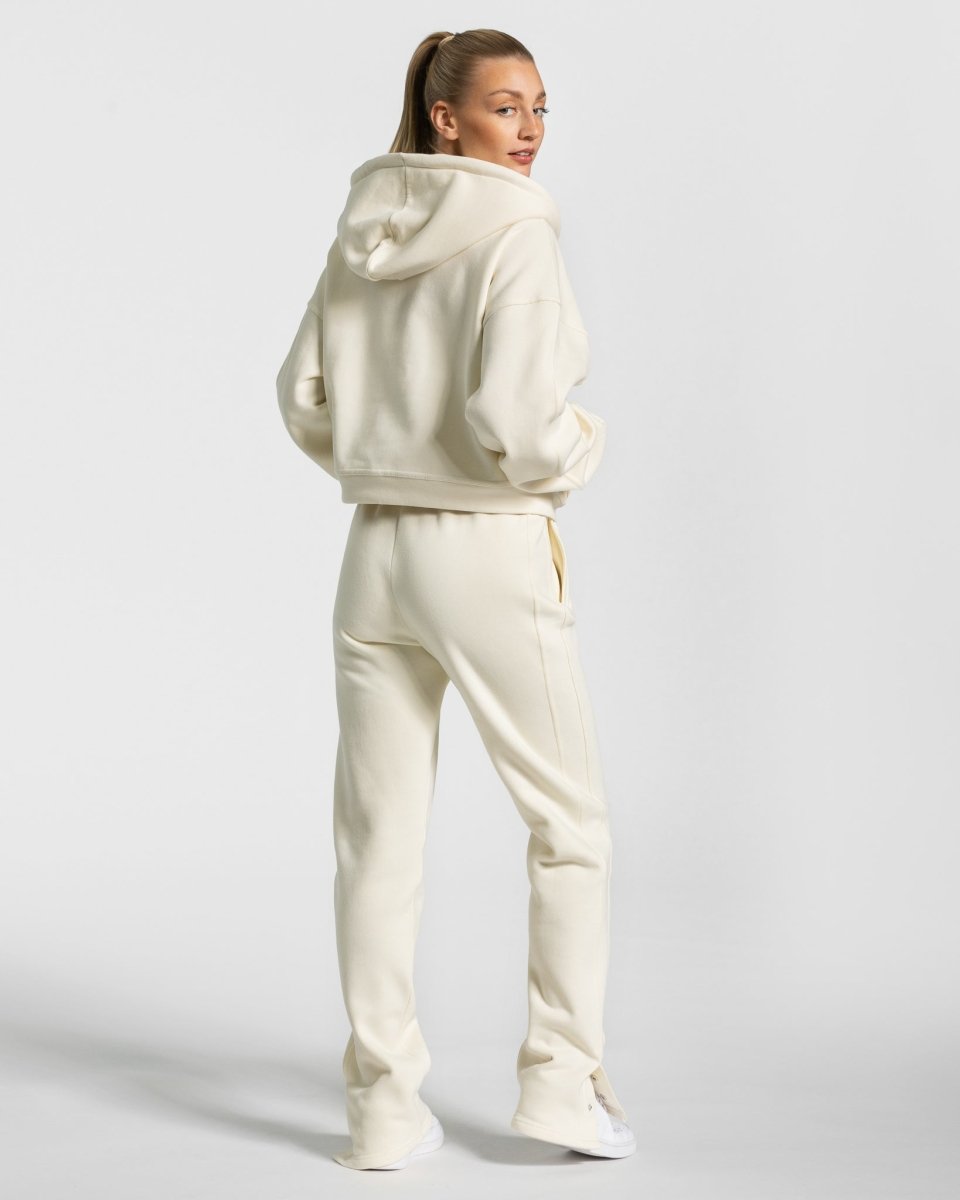 Teveo Sassy Slit Jogger Ivory | ZAKPYC-729