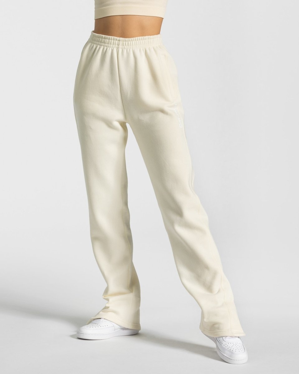 Teveo Sassy Slit Jogger Ivory | ZAKPYC-729