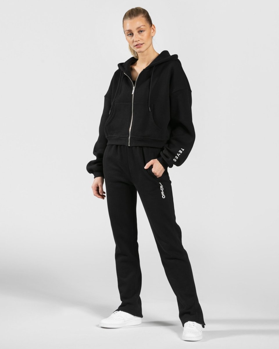 Teveo Sassy Slit Jogger Schwarz | QSNWMZ-692