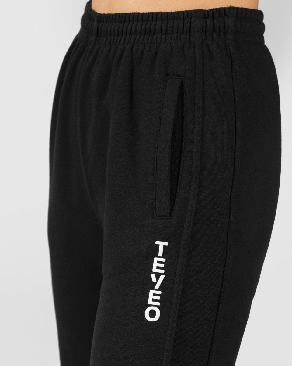 Teveo Sassy Slit Jogger Schwarz | QSNWMZ-692