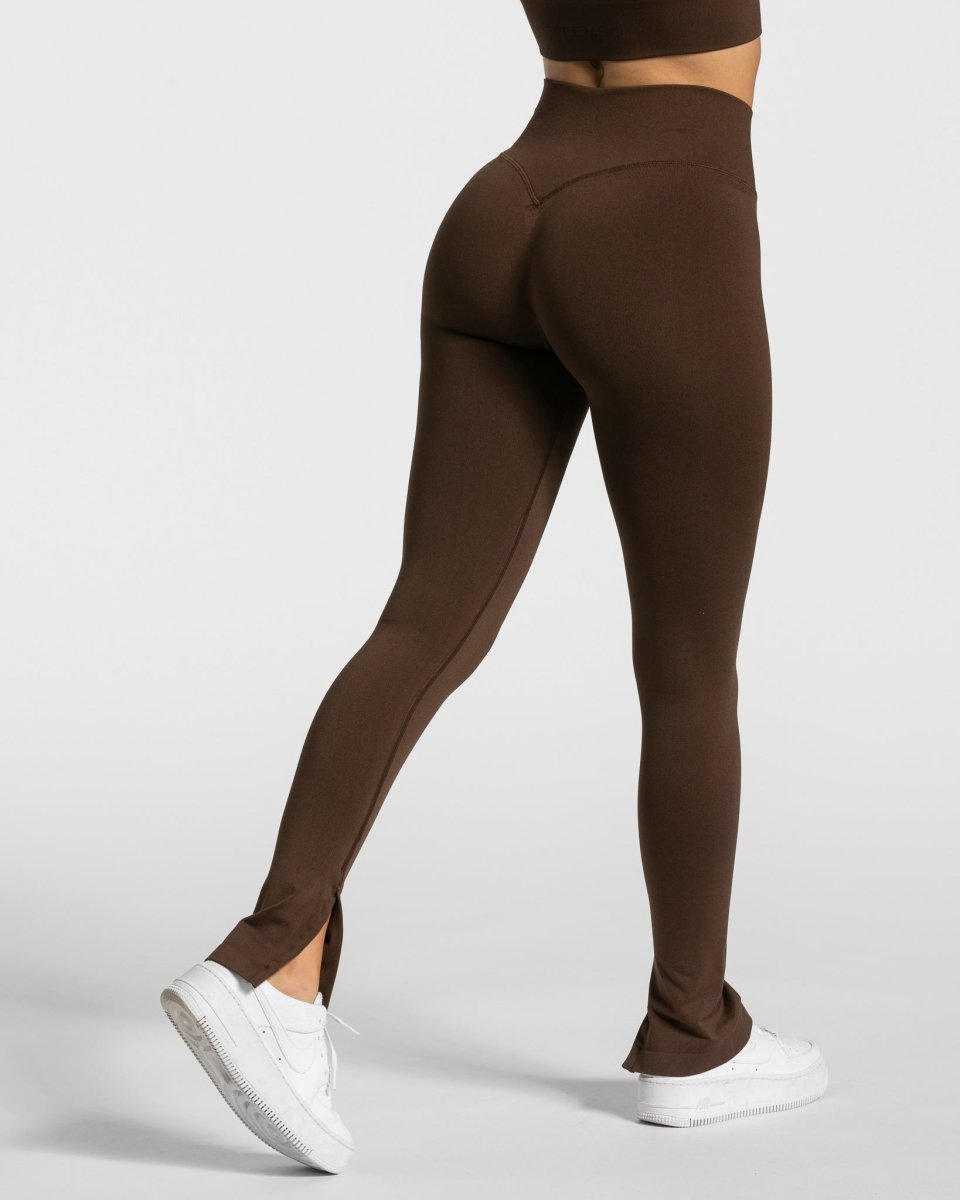 Teveo Sassy Slit Leggings Braun | YMDFLN-745