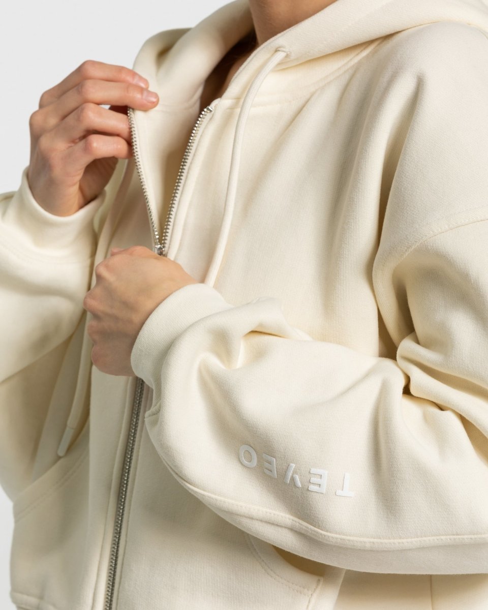 Teveo Sassy Zip Hoodie Ivory | SMAURW-206