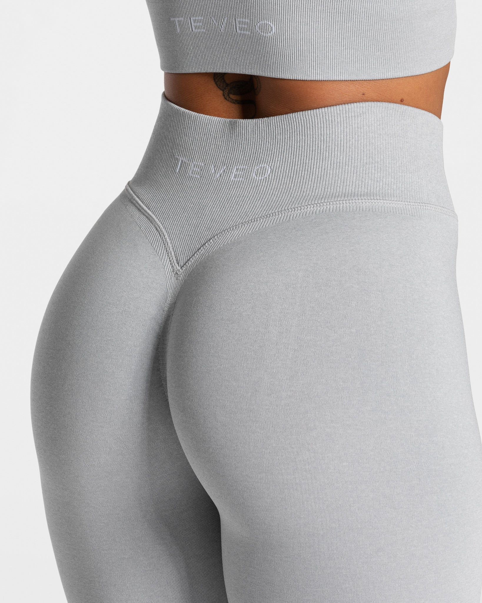 Teveo Statement Scrunch Leggings Hellgrau | NLPDCM-193