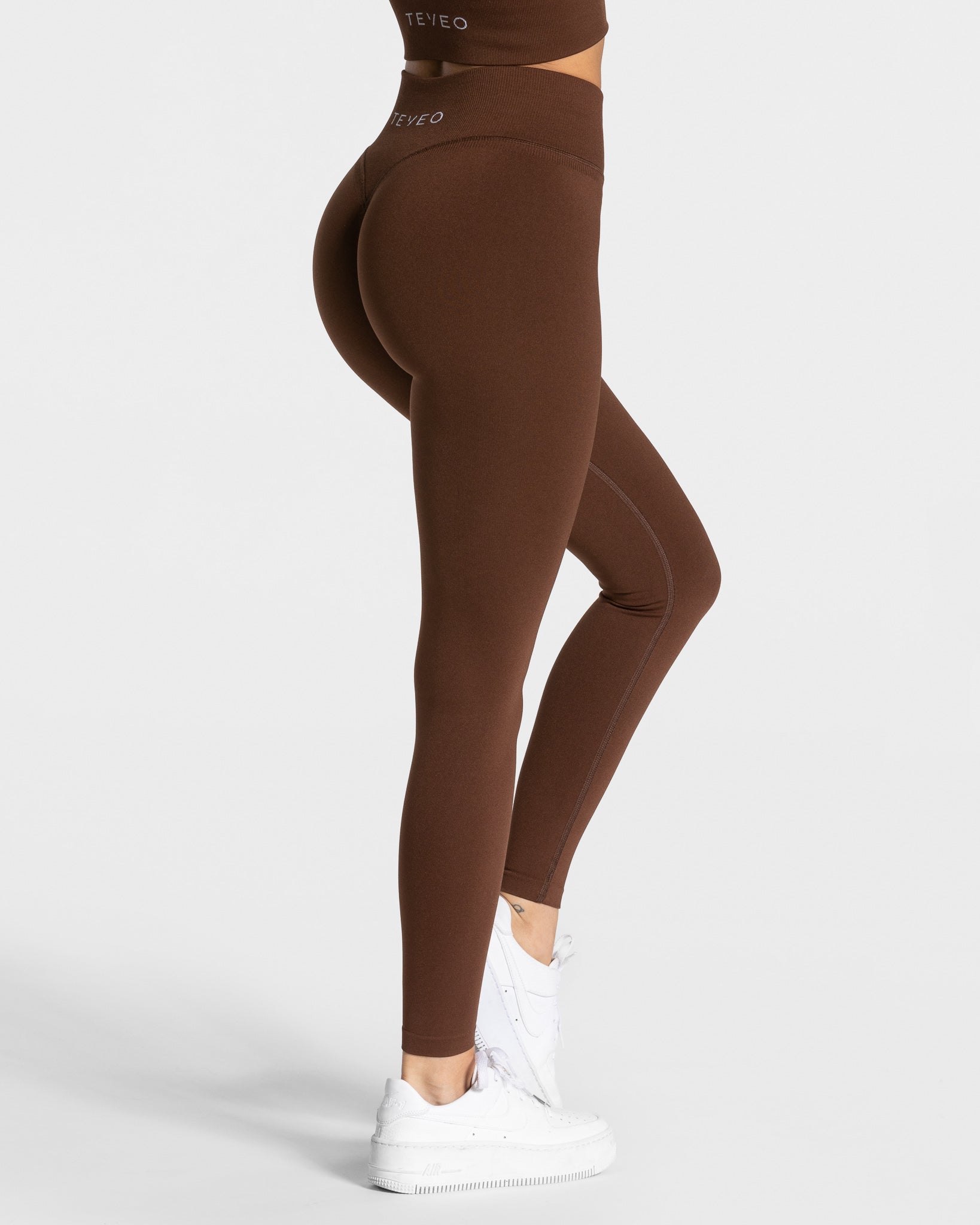 Teveo Statement Scrunch Leggings Kaffee | LBEXNY-951