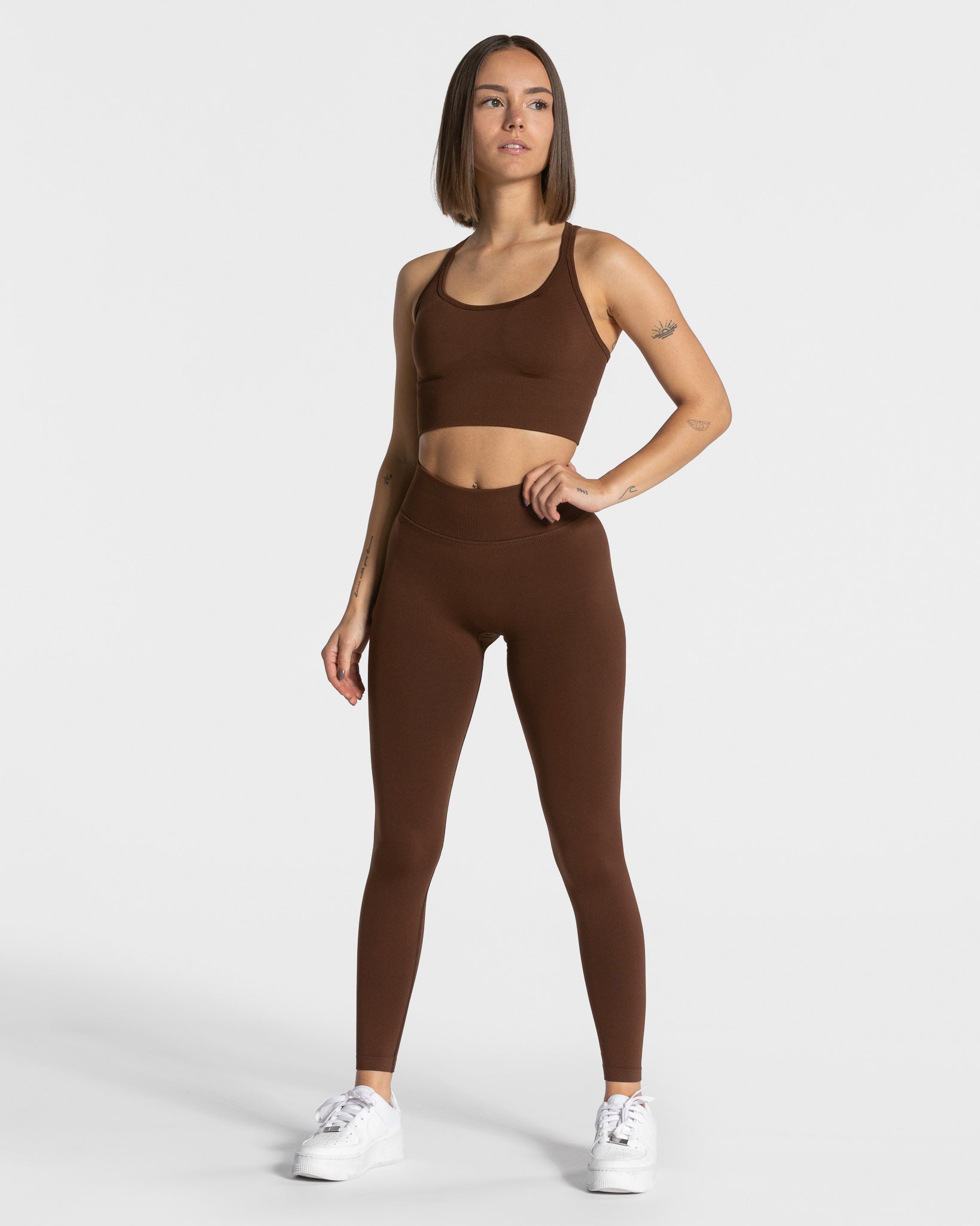 Teveo Statement Scrunch Leggings Kaffee | LBEXNY-951