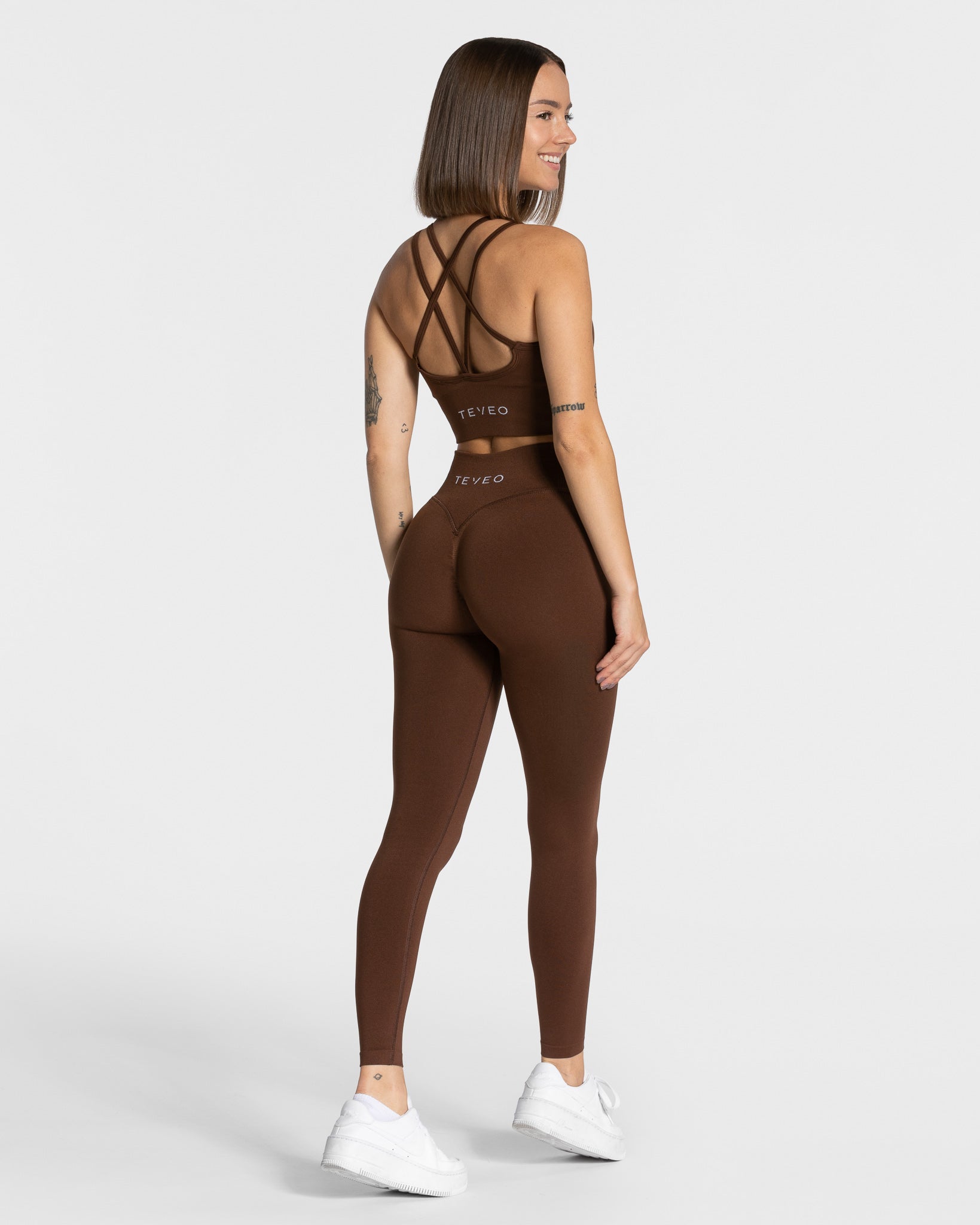 Teveo Statement Scrunch Leggings Kaffee | LBEXNY-951