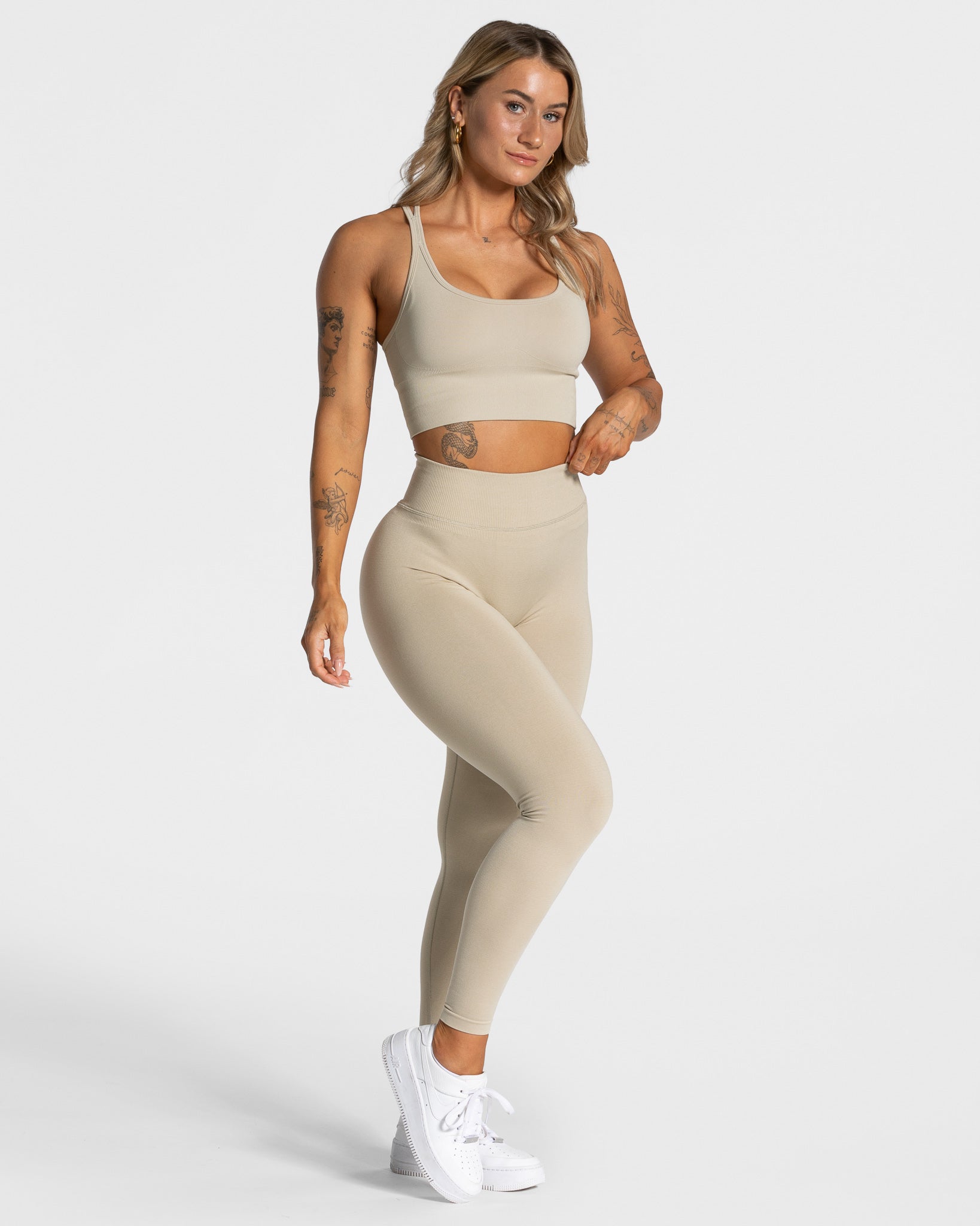 Teveo Statement Scrunch Leggings Sand | JYIVDS-403