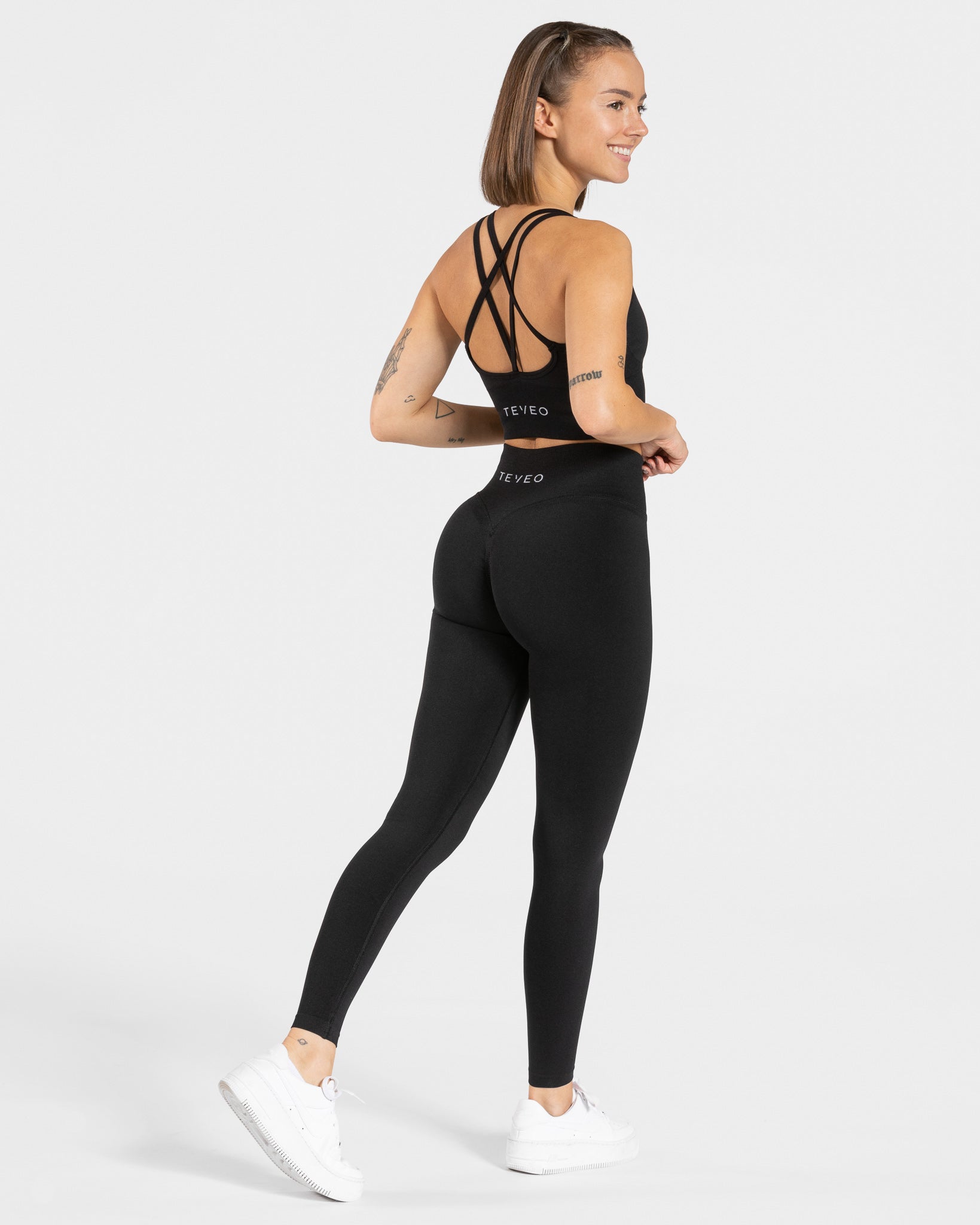 Teveo Statement Scrunch Leggings Schwarz | YHGRBP-893