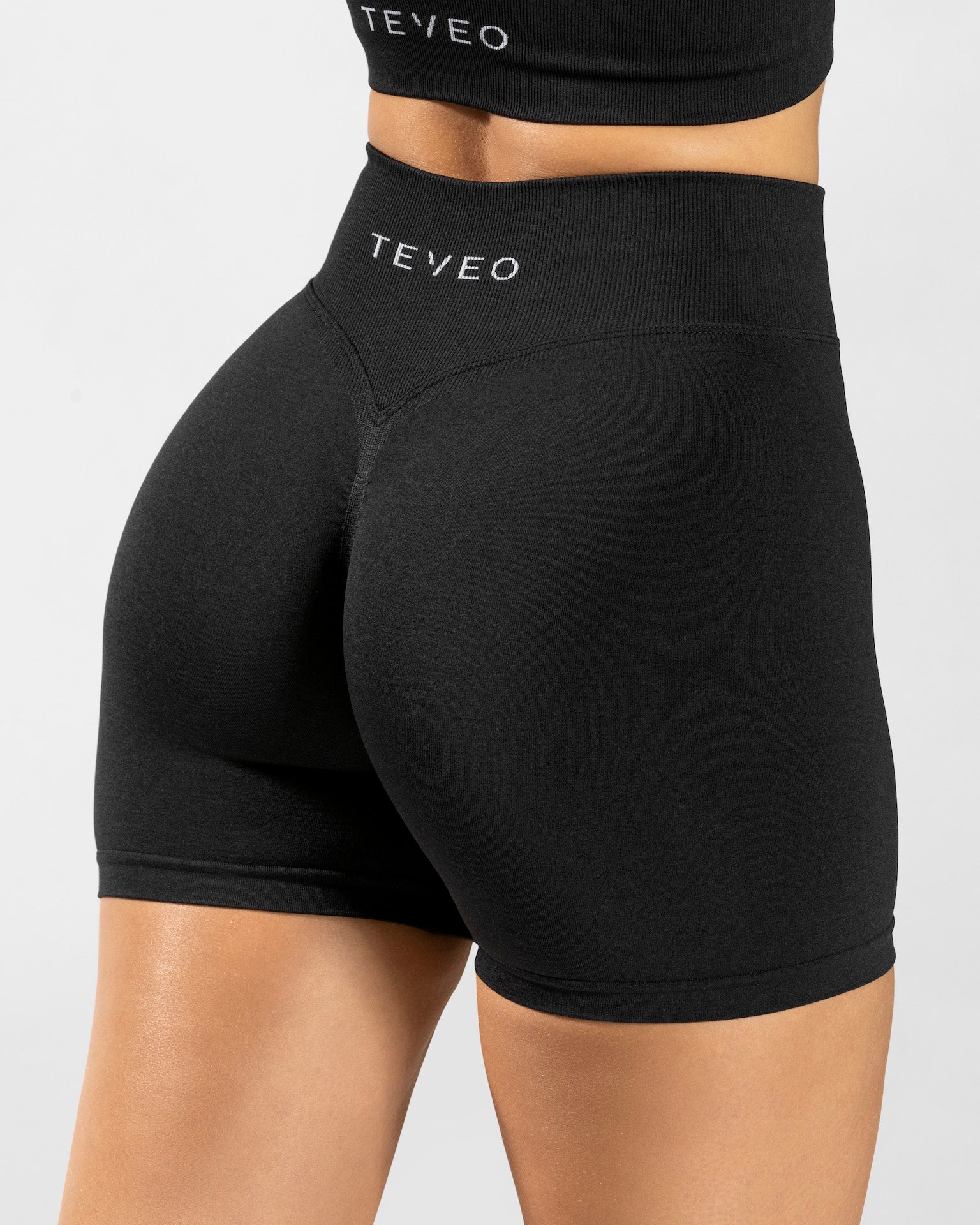 Teveo Statement Scrunch Shorts Schwarz | RWUXHG-695