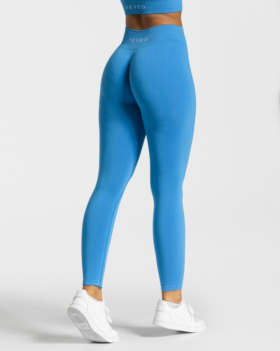 Teveo Timeless Scrunch Leggings Blau | XYRVCT-769