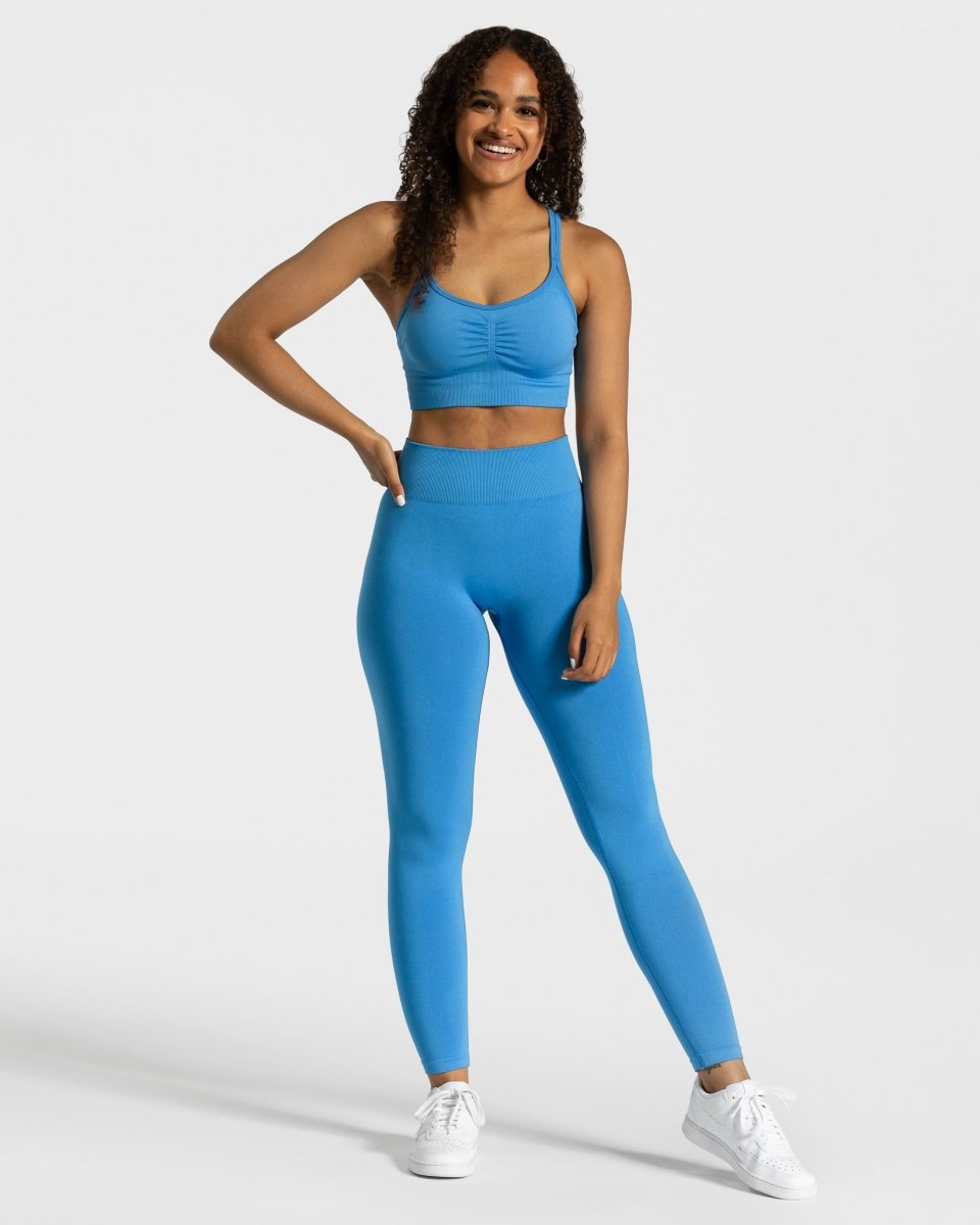 Teveo Timeless Scrunch Leggings Blau | XYRVCT-769