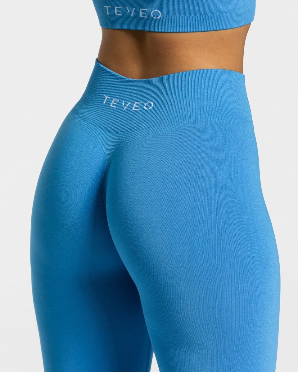 Teveo Timeless Scrunch Leggings Blau | XYRVCT-769