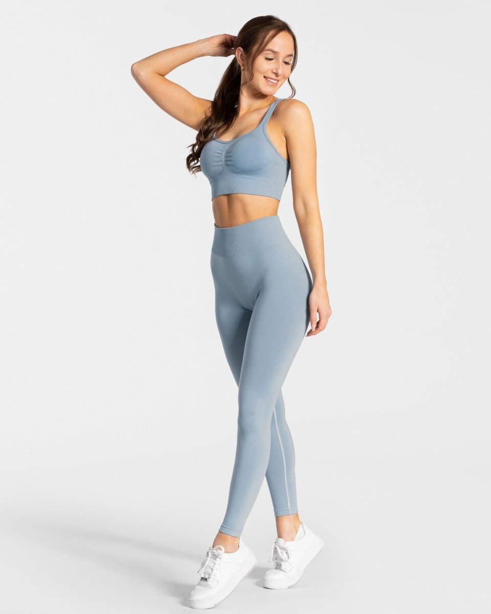 Teveo Timeless Scrunch Leggings Blau | ZVKOQR-085