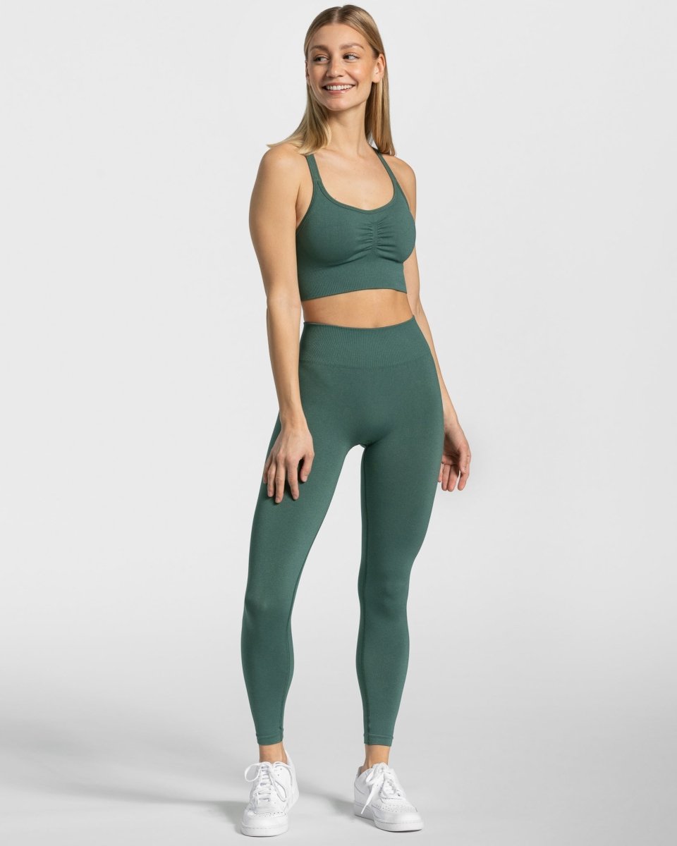 Teveo Timeless Scrunch Leggings Dunkelgrün | NWSBJV-847