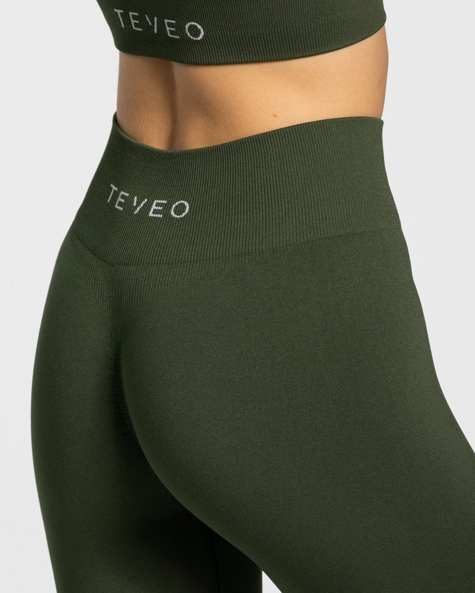 Teveo Timeless Scrunch Leggings Khaki | APCYKB-370